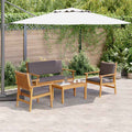 Set Divano da Giardino 4 pz 4-Numero di posti Marrone
