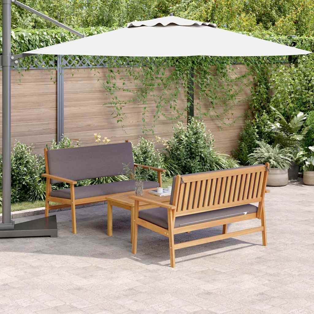 Set Divano da Giardino 3 pz 4-Numero di posti Marrone