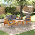 Set bistrot 4 pz Marrone Legno di Acacia Massello