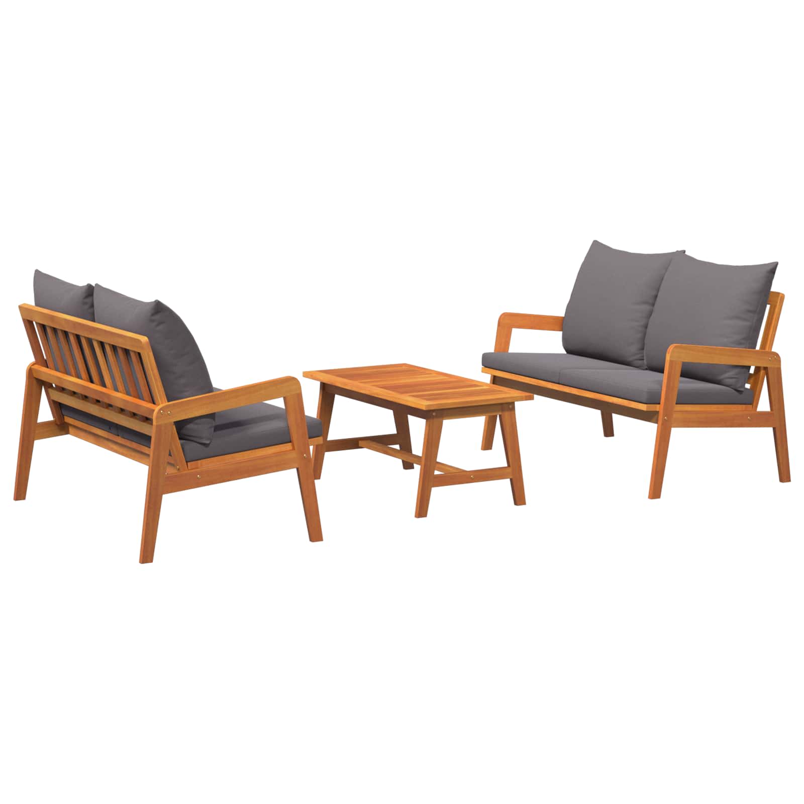 Set bistrot 3 pz Marrone Legno di Acacia Massello