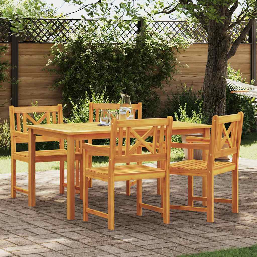 Sedie da giardino 4 pz Naturale Legno di Acacia Massello