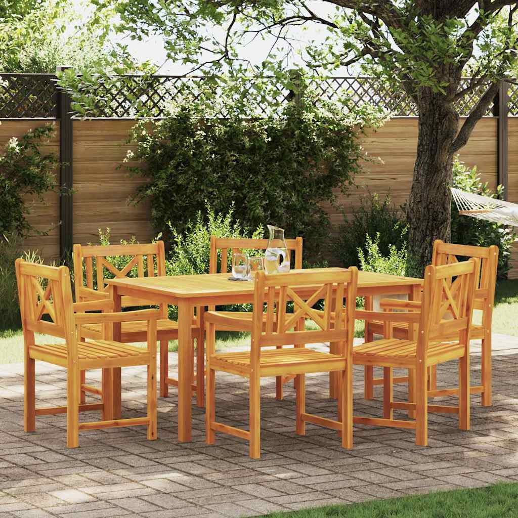 Sedie da giardino 6 pz Naturale Legno di Acacia Massello