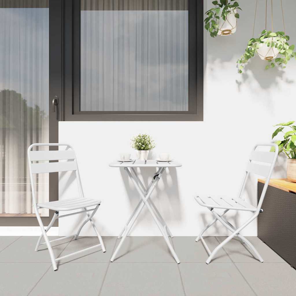 Sedia Pieghevole da Giardino 2 pz Bianco