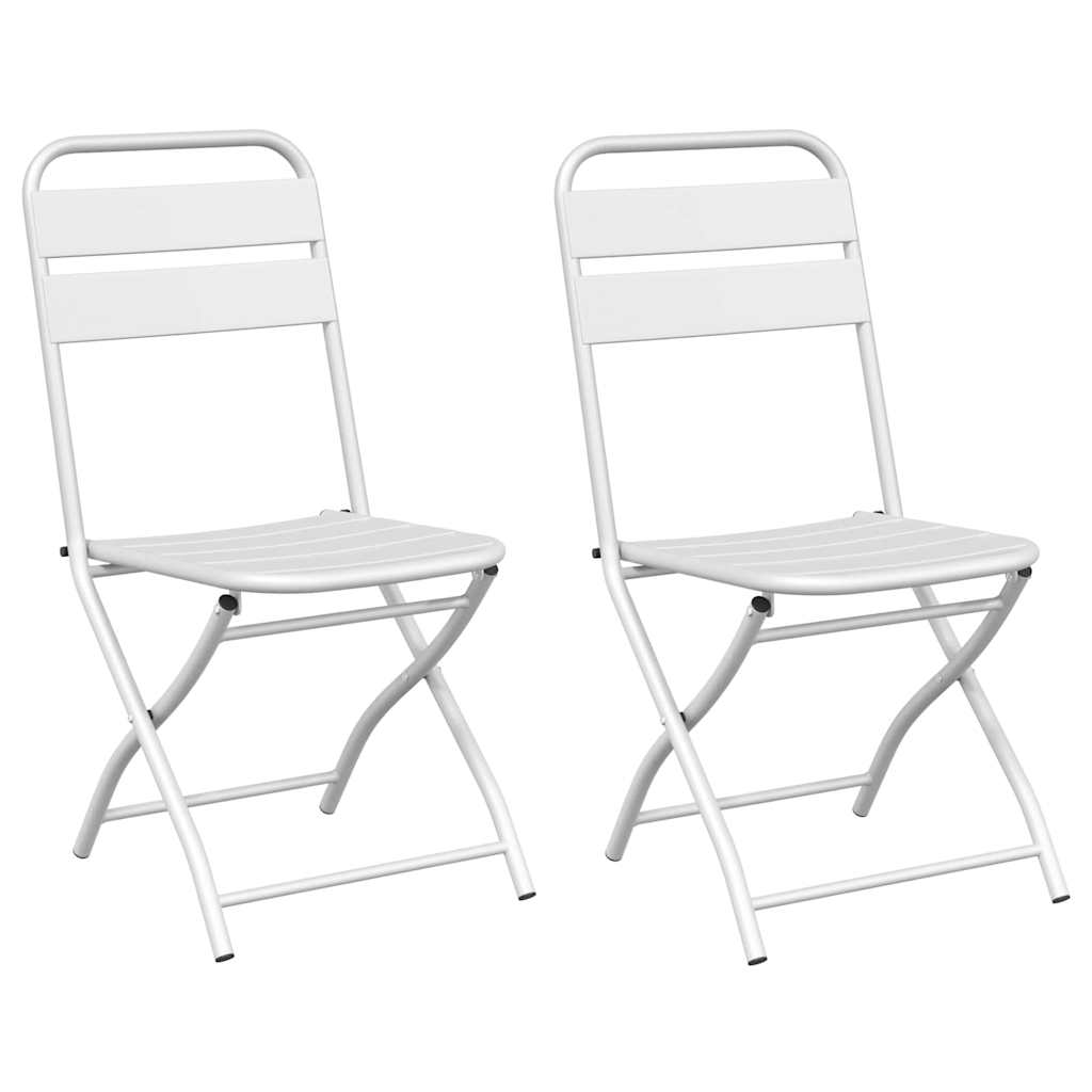 Sedia Pieghevole da Giardino 2 pz Bianco