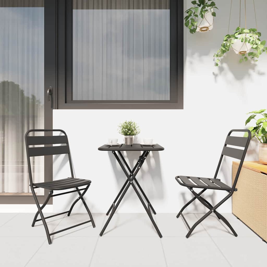 Sedia Pieghevole da Giardino 2 pz Antracite
