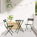 Sedia Pieghevole da Giardino 2 pz Verde Metallo