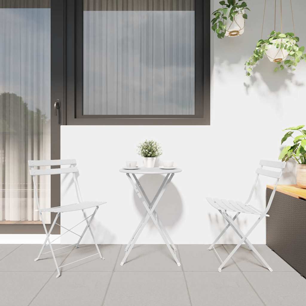 Sedia Pieghevole da Giardino 2 pz Bianco Metallo