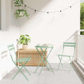 Sedia Pieghevole da Giardino 2 pz Menta Leggera Metallo