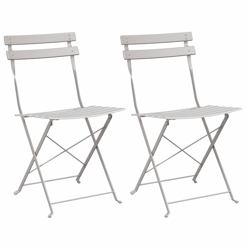 Sedia Pieghevole da Giardino 2 pz Beige Metallo
