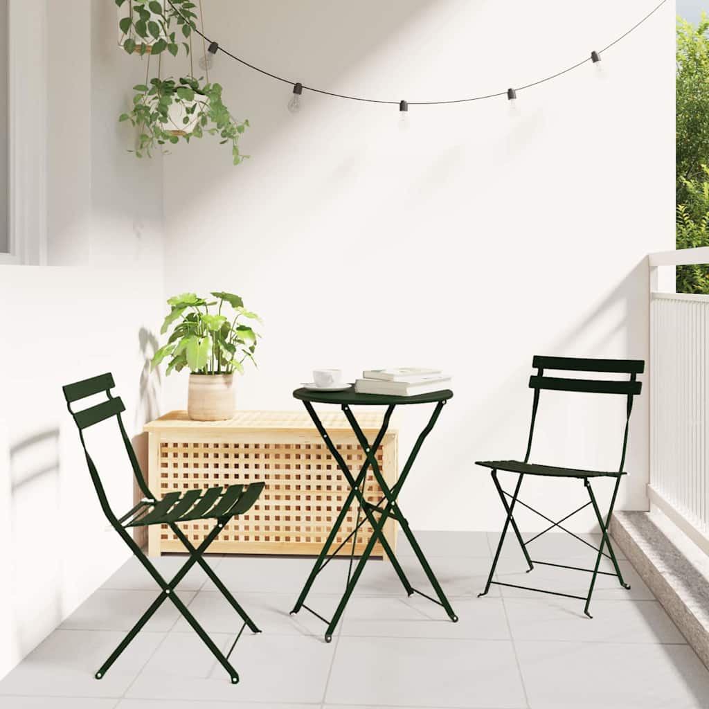 Set Bistro Pieghevole 3 pz Foresta Acciaio