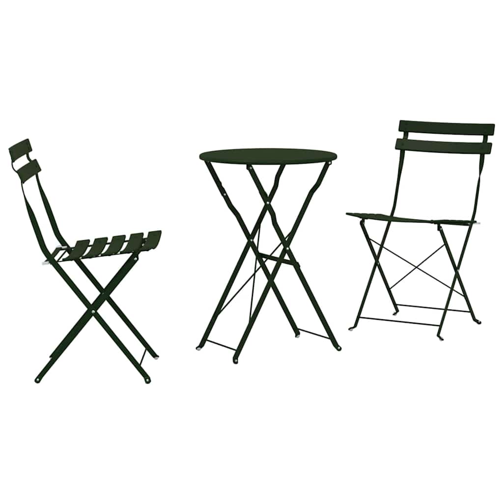 Set Bistro Pieghevole 3 pz Foresta Acciaio