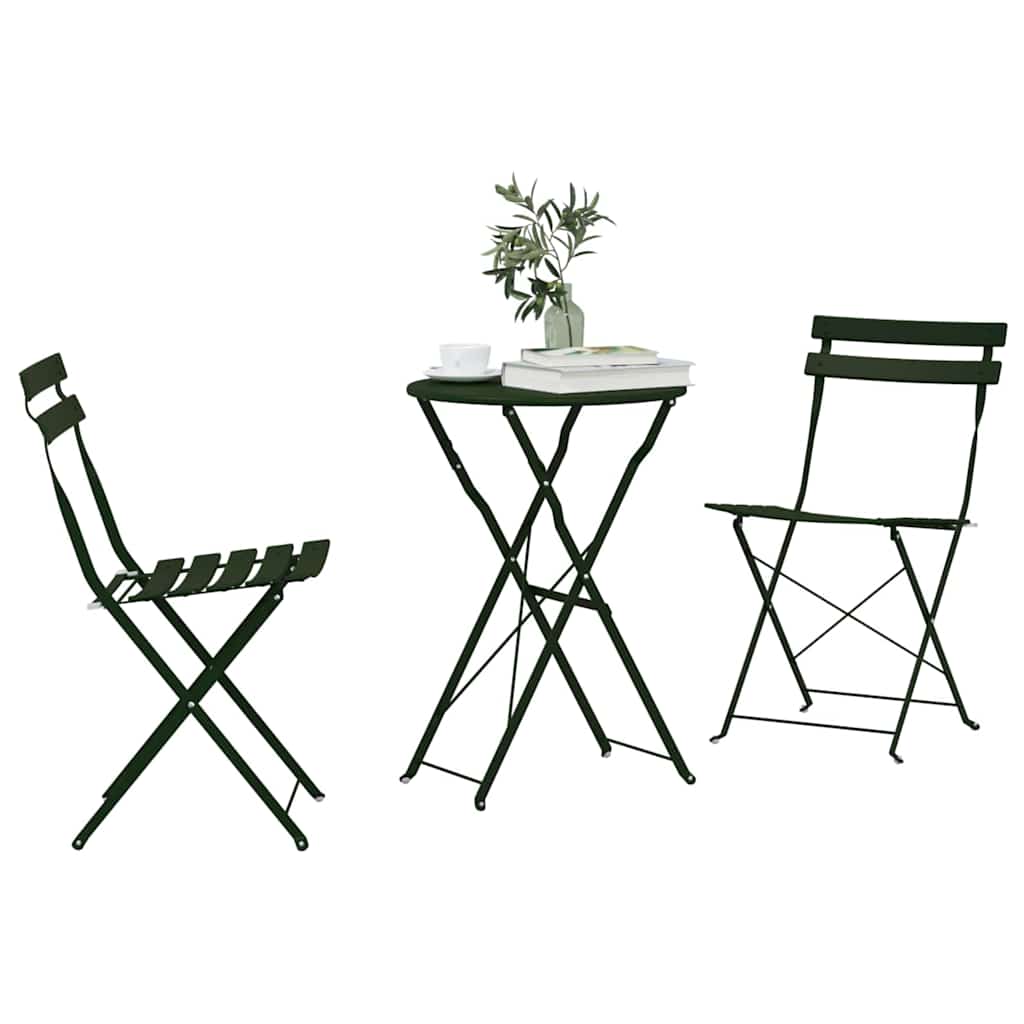 Set Bistro Pieghevole 3 pz Foresta Acciaio