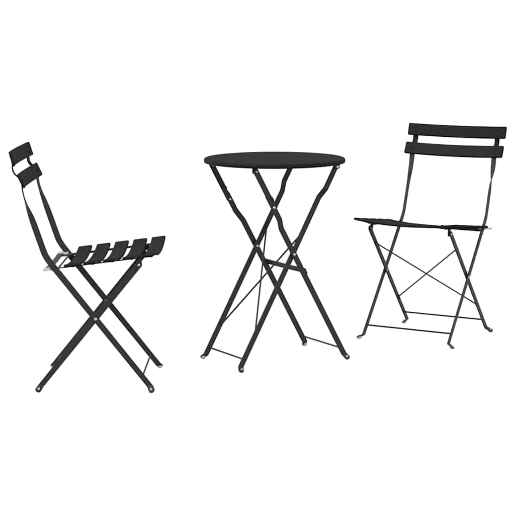 Set Bistro Pieghevole 3 pz Antracite Acciaio