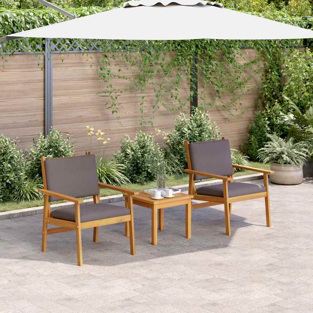 Sedia da Giardino 2 pz Antracite Legno di Acacia Massello