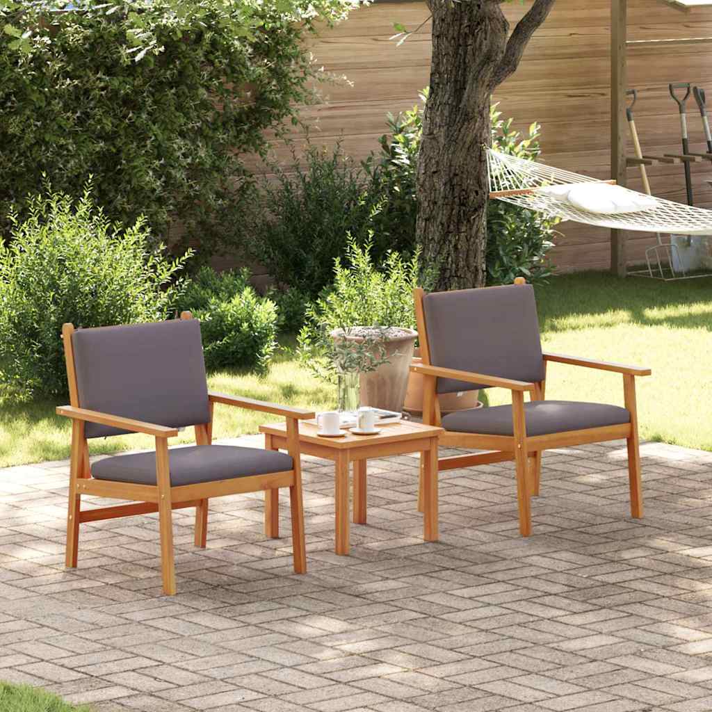 Sedia da Giardino 2 pz Antracite Legno di Acacia Massello