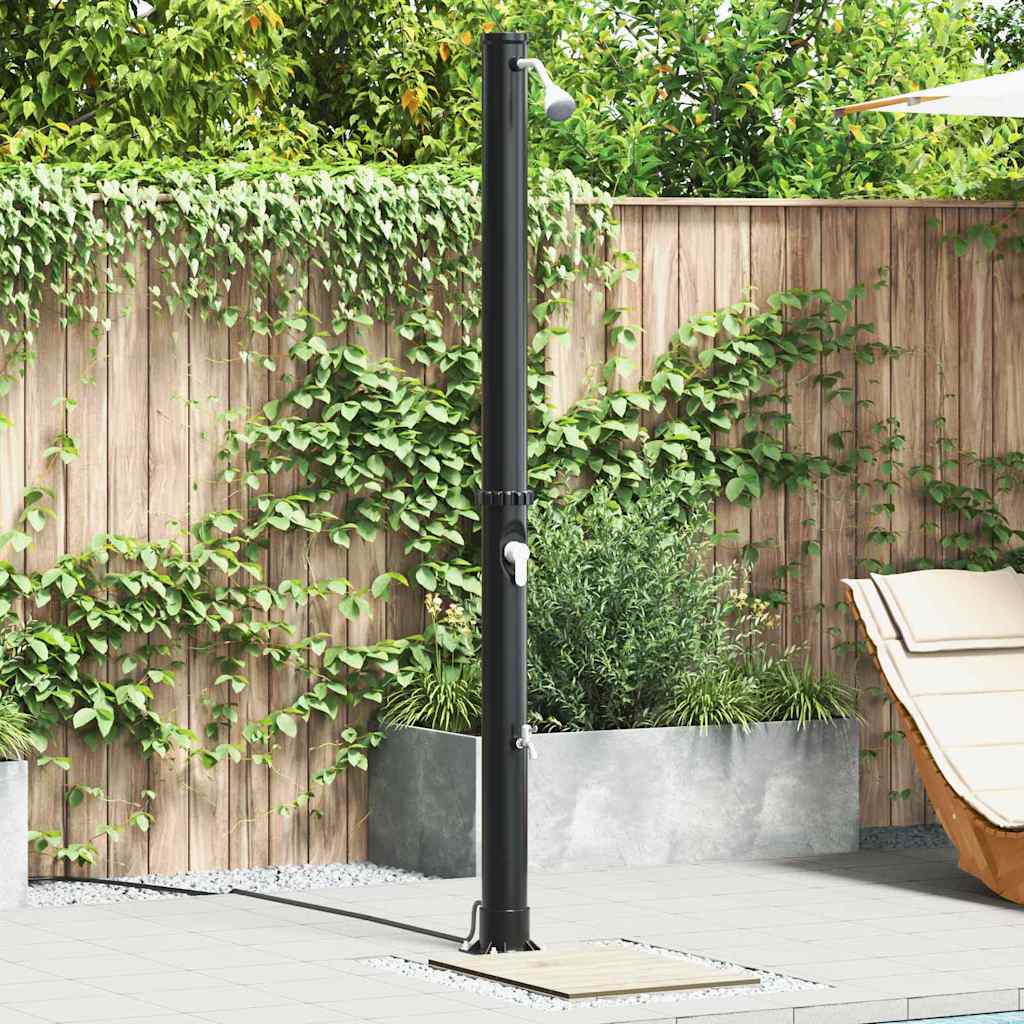 Doccia Solare da Esterno Nero 217 cm PVC e Alluminio