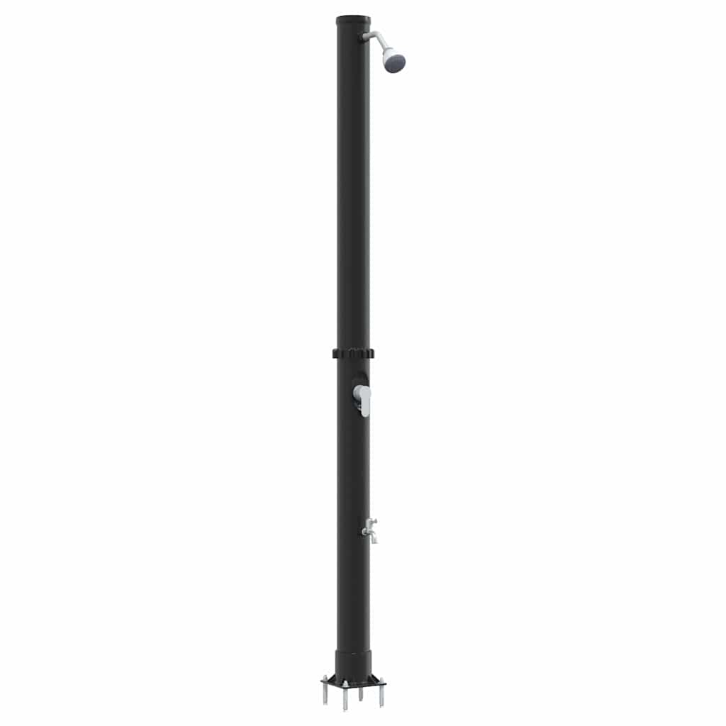 Doccia Solare da Esterno Nero 217 cm PVC e Alluminio