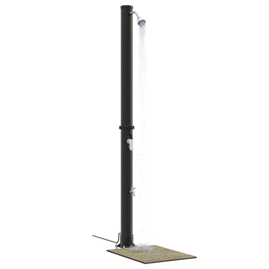 Doccia Solare da Esterno Nero 217 cm PVC e Alluminio