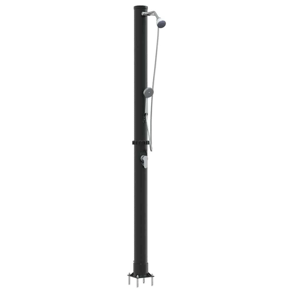 Doccia Solare da Esterno Nero 217 cm PVC e Alluminio