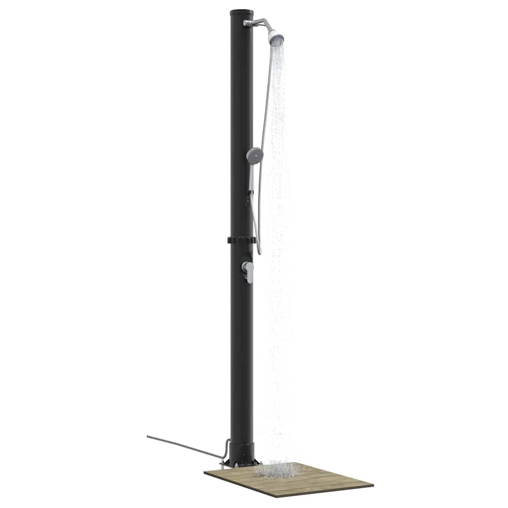 Doccia Solare da Esterno Nero 217 cm PVC e Alluminio