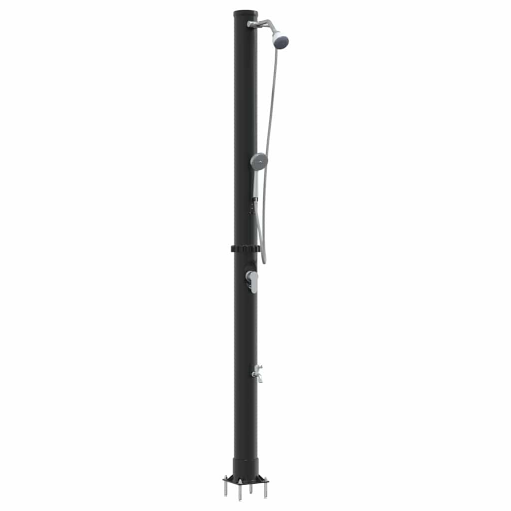 Doccia Solare da Esterno Nero 217 cm PVC e Alluminio