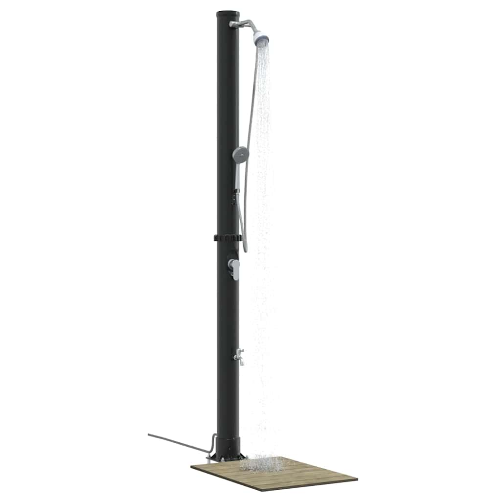 Doccia Solare da Esterno Nero 217 cm PVC e Alluminio