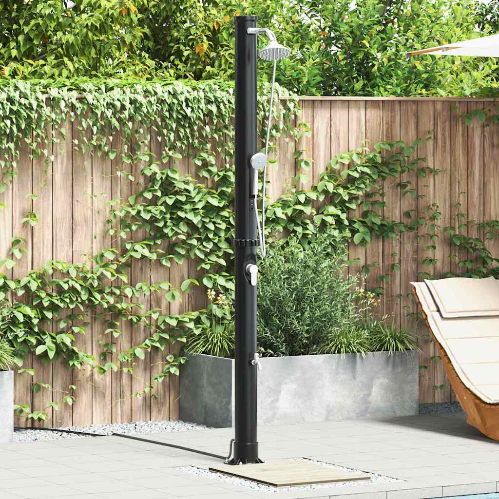 Doccia Solare da Esterno Nero 217 cm PVC e Alluminio