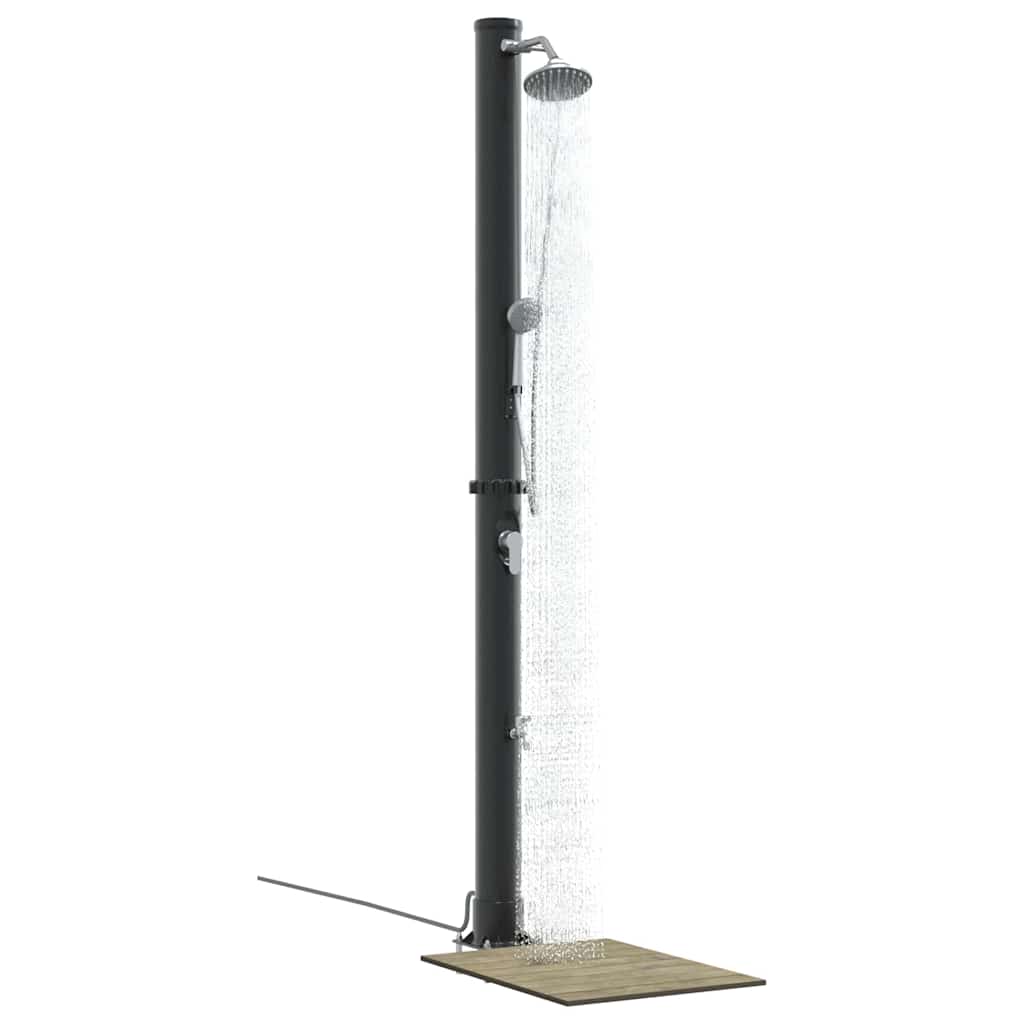 Doccia Solare da Esterno Nero 217 cm PVC e Alluminio