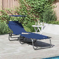 Lettino prendisole pieghevole Blu 190 x 57 x 81 cm Oxford