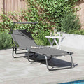 Lettino prendisole pieghevole Grigio 190 x 57 x 81 cm Oxford