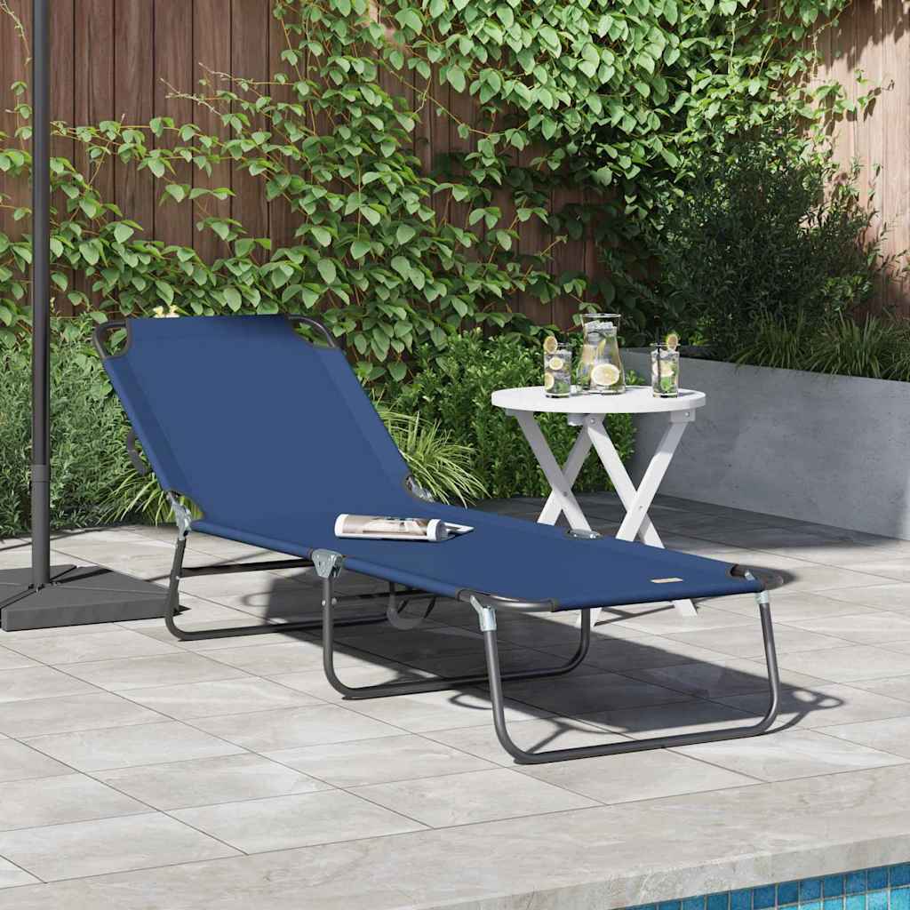 Lettino prendisole pieghevole Blu 188 x 57 x 86,5 cm Poliestere