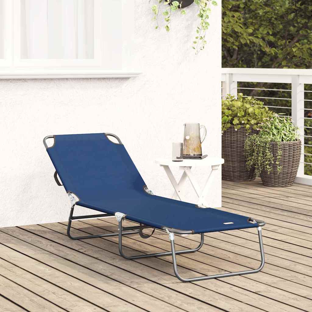 Lettino prendisole pieghevole Blu 188 x 57 x 86,5 cm Poliestere