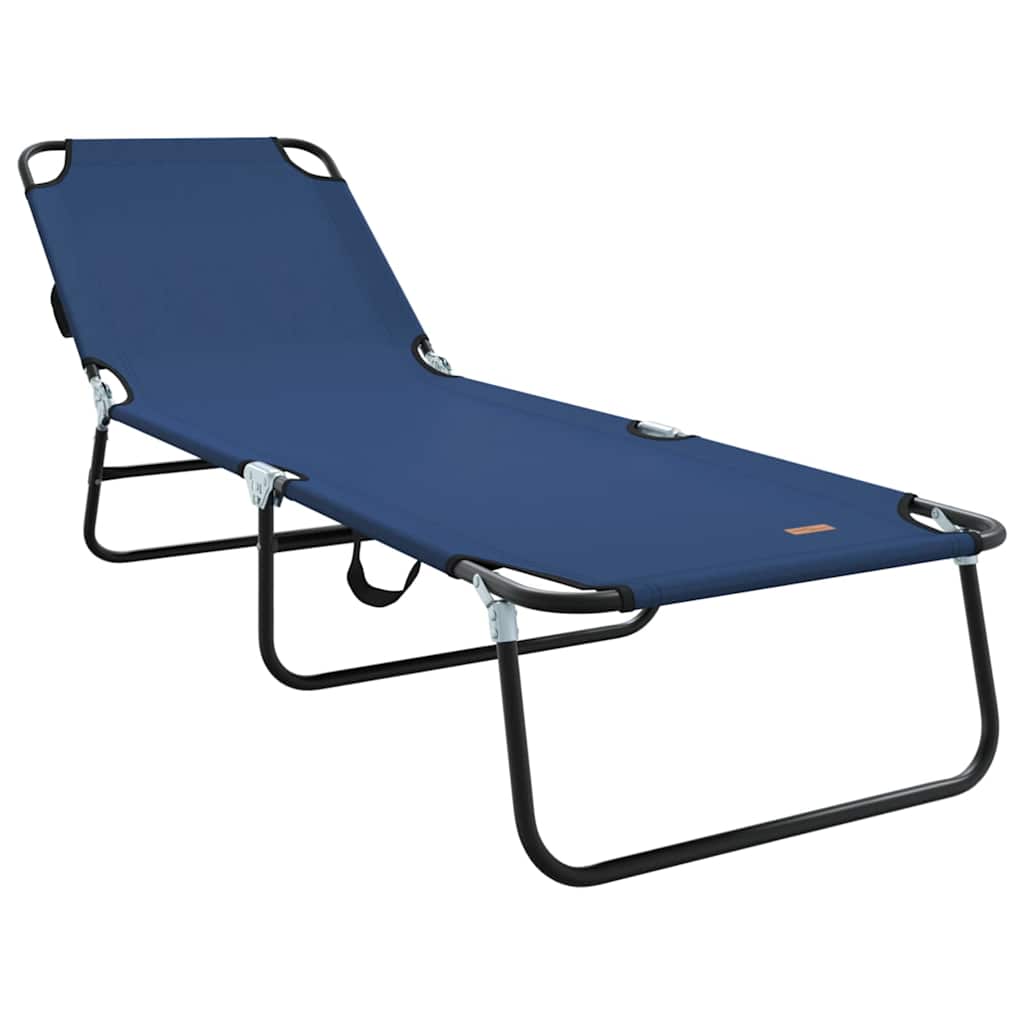 Lettino prendisole pieghevole Blu 188 x 57 x 86,5 cm Poliestere
