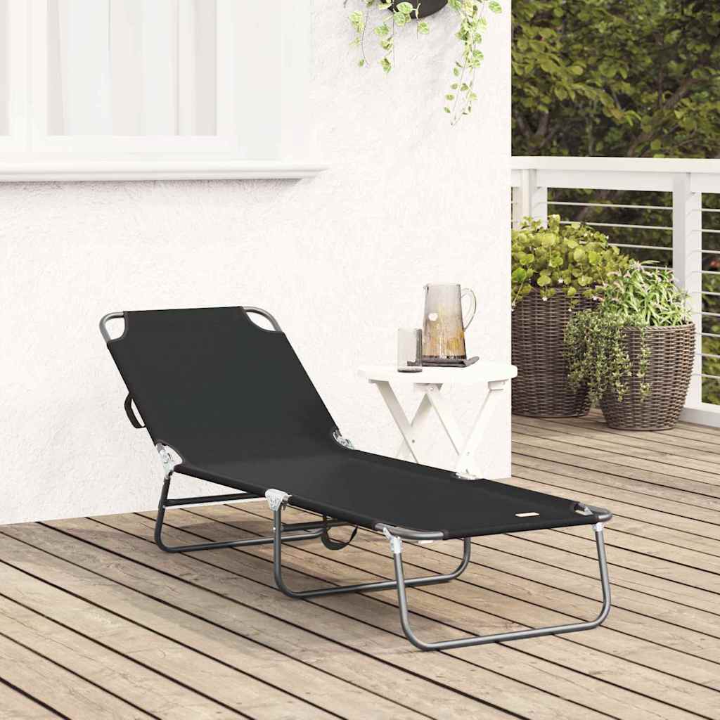 Lettino prendisole pieghevole Nero 188 x 57 x 86,5 cm