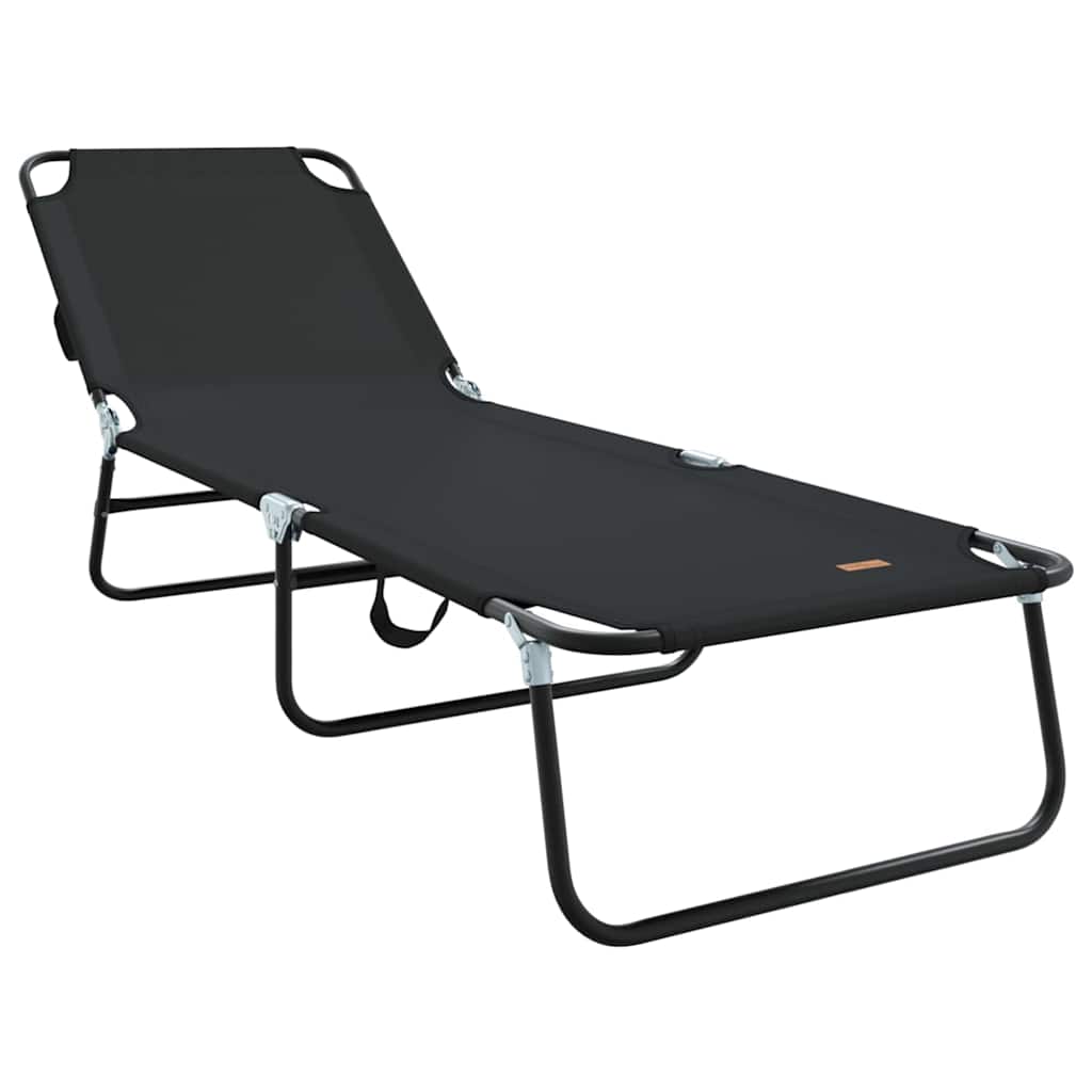 Lettino prendisole pieghevole Nero 188 x 57 x 86,5 cm