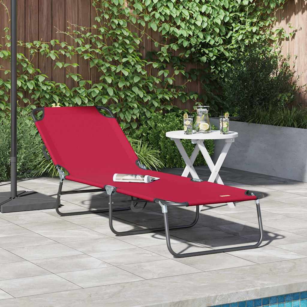 Lettino prendisole pieghevole Rosso 188 x 57 x 86,5 cm