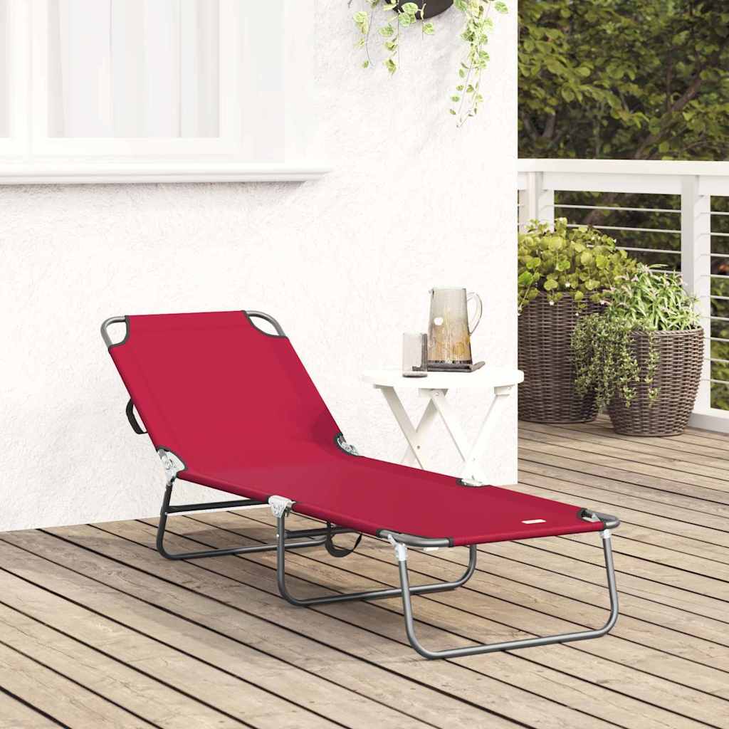 Lettino prendisole pieghevole Rosso 188 x 57 x 86,5 cm