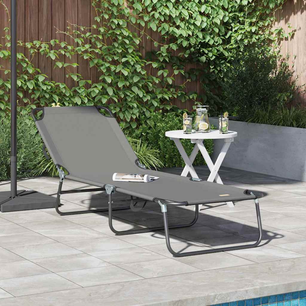 Lettino prendisole pieghevole Grigio 188 x 57 x 86,5 cm
