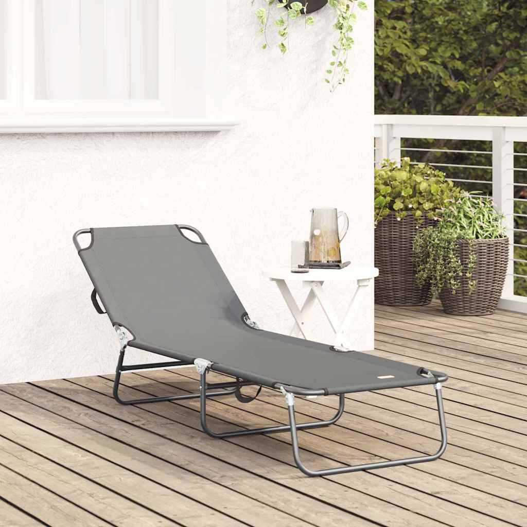 Lettino prendisole pieghevole Grigio 188 x 57 x 86,5 cm