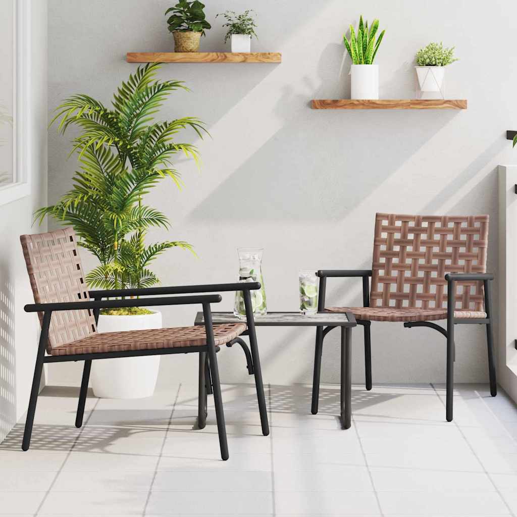 Sedia da Giardino 2 pz Marrone polyrattan