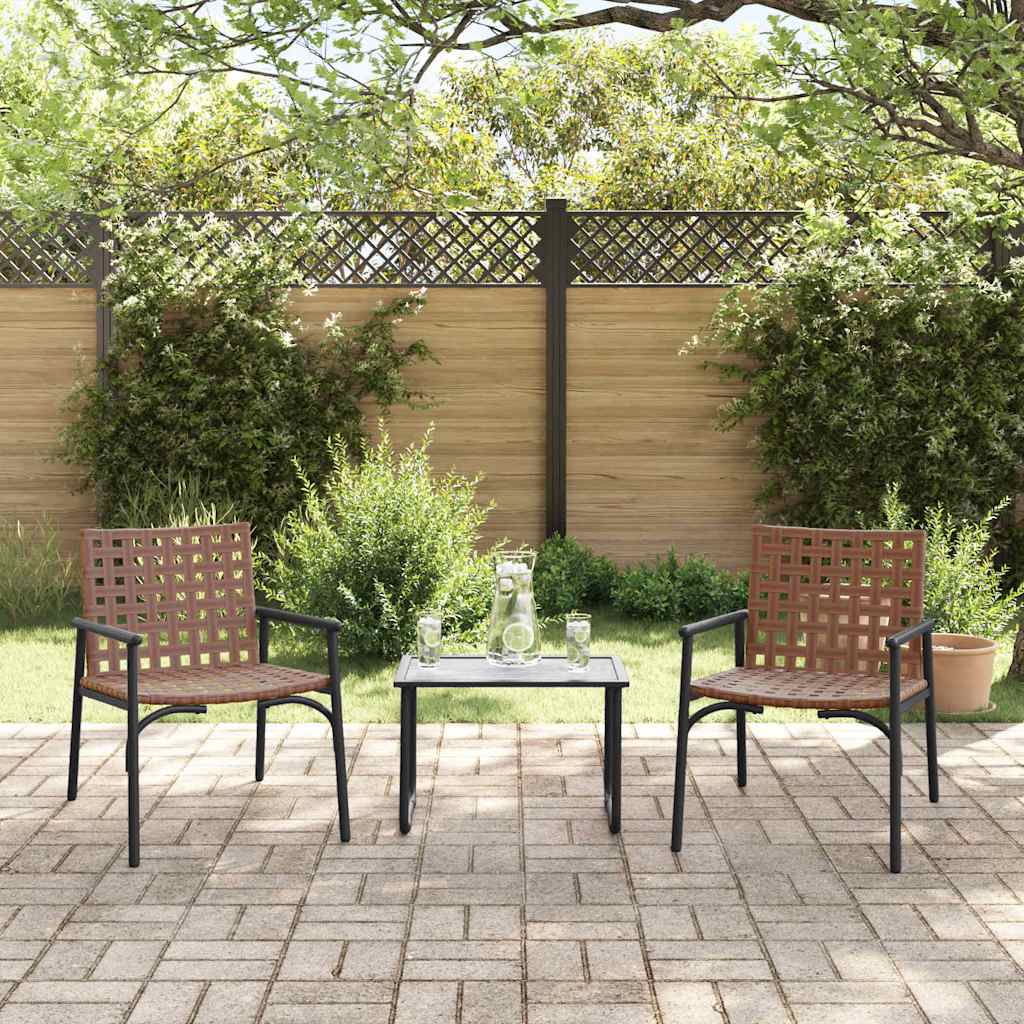 Sedia da Giardino 2 pz Marrone polyrattan