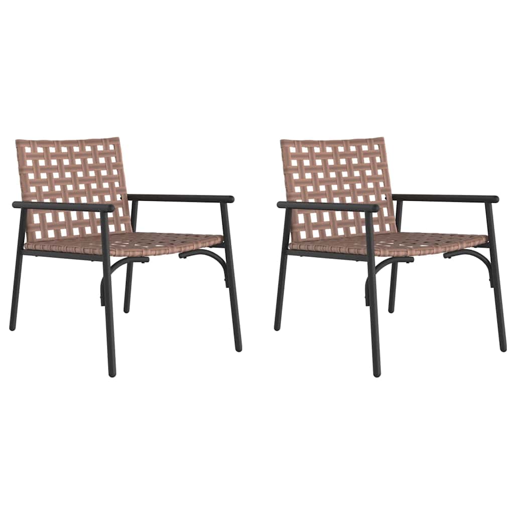 Sedia da Giardino 2 pz Marrone polyrattan