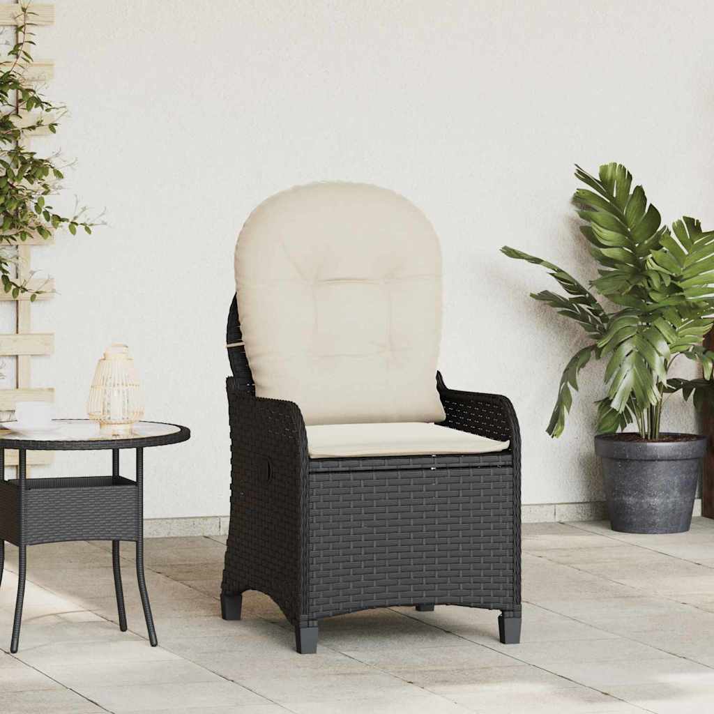 Poltrona reclinabile Nero 56 x 66 x 95 cm polyrattan