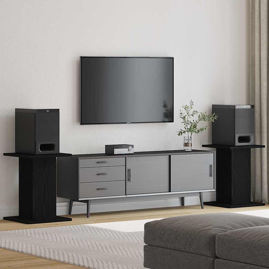 Supporti per Altoparlanti 2 pz Rovere Nero 30 x 30 x 40 cm
