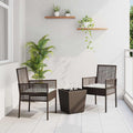 Set Bistro da Giardino 3 pz Marrone polyrattan