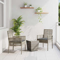 Set Bistro da Giardino 3 pz Grigio polyrattan