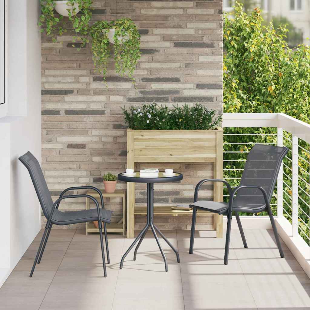 Set Bistro da Giardino 3 pz Grigio Acciaio