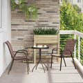 Set Bistro da Giardino 3 pz Marrone Acciaio