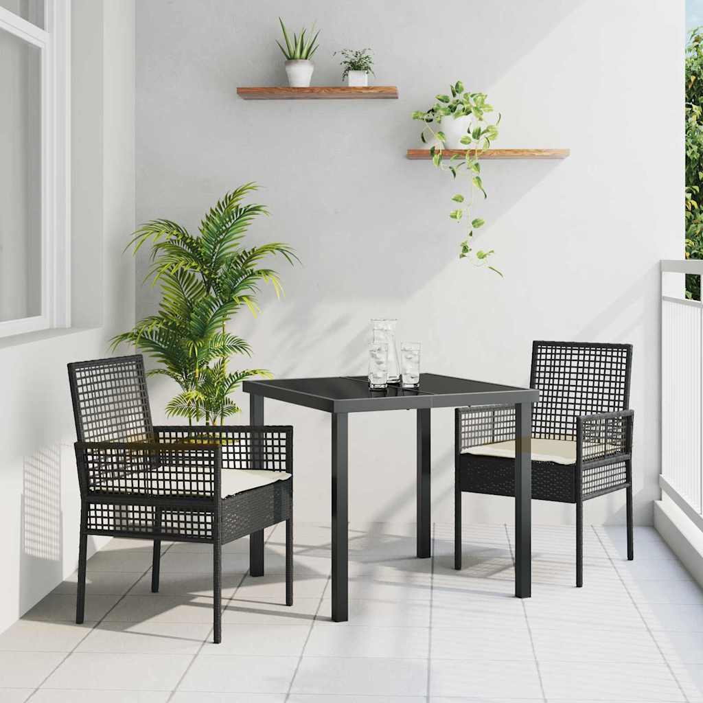 Sedia da Giardino 2 pz Nero polyrattan