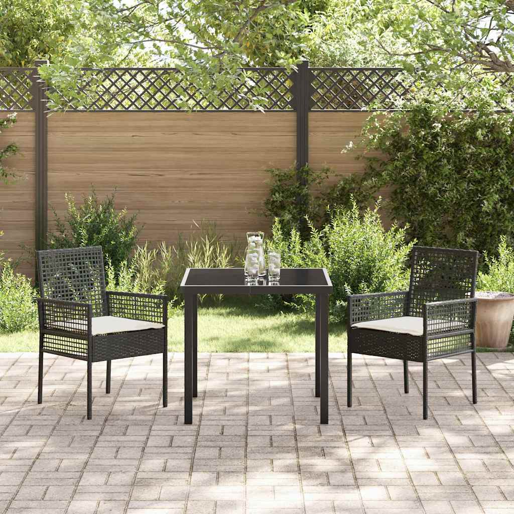 Sedia da Giardino 2 pz Nero polyrattan